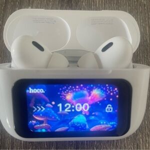 White Wireless Earbuds with Display Case